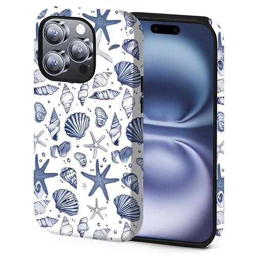 XUNQIAN Compatible for iPhone 13 Case, Coastal Beach Summer Blue Ocean Seashell Aesthetic Protective Phone Case (for iPhone 13), RUI-97A-A thumbnail 6