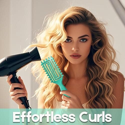 Evercomb Curl Defining Brush for Curly Hair - Detangling & Styling with Lightweight Ergonomic Nylon Bristles, Enhance Curls, Reduce Frizz/Breakage for Women (Green 1Pcs) thumbnail 6