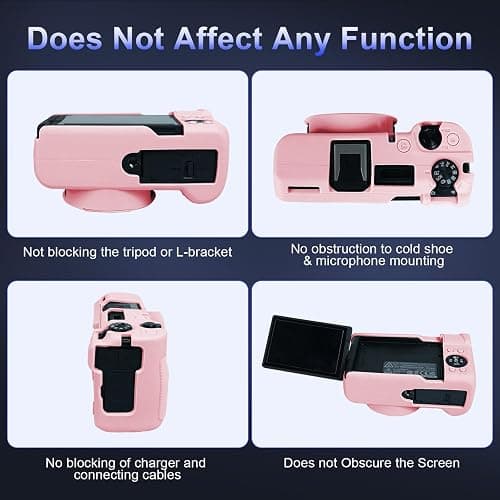 EASY HOOD V1 Case, Silicone Camera Cover with Removable Lens Cover, Soft Protector Lightweight Carrying Body Skin for Canon PowerShot V1 Digital Camera - Pink thumbnail 2