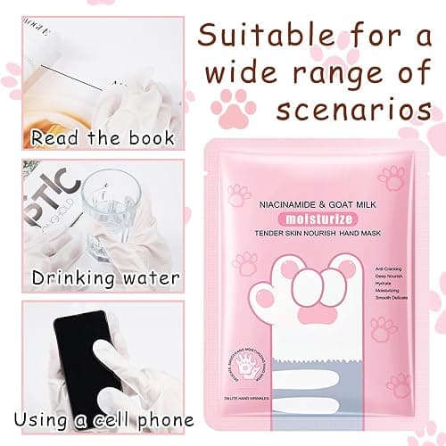 DWDiWen Hand Masks, 6 Pairs Hydrating Exfoliating Hand Peeling Mask, Smooth Hand Masks Moisturizing Gloves Overnight for Dry, Rough, Cracked Hands, Hand Skin Moisturizer Glove for Women Men（A thumbnail 7