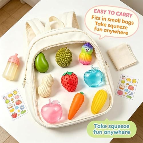 9 Pcs Squishy Fun Box Squishies Sets, Mystery Packs Sensory Toys | Mango Peanut Strawberry Apple Carrot Corn Squeeze Stress Ball Relief Hand Relax Desk Decor Party Favor Gifts for Adult thumbnail 5