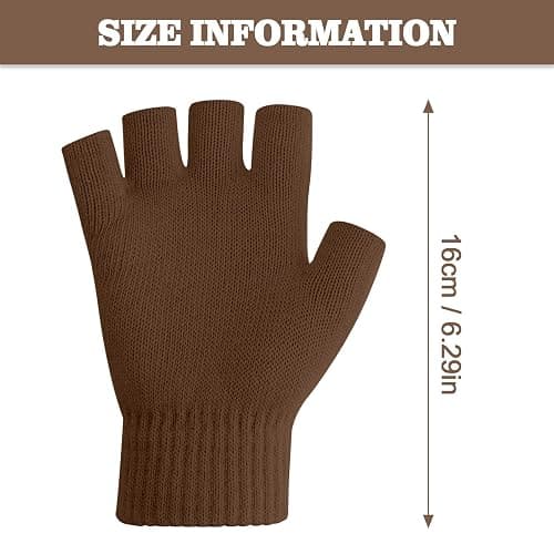 NZKNP Fingerless Gloves for Women & Men - Warm Knitted Mittens for Typing & Half Finger Gloves thumbnail 2