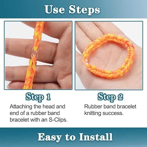 S Clips Rubber Band Clips 1000 Pieces Loom Rubber Band Clips Plastic Band Clips Connectors Refills Bracelet Kit Clip for Loom Bracelets DIY Making Refill Kit thumbnail 6