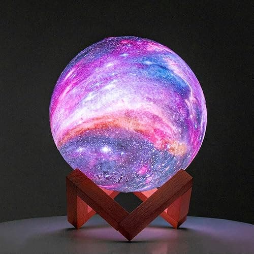 BRIGHTWORLD Moon Lamp Galaxy Lamp 5.9 inch 16 Colors LED 3D Moon Light, Remote & Touch Control Moon Night Light Christmas Gifts for Girls Boys Kids Women Birthday（Wooden Base） thumbnail 8