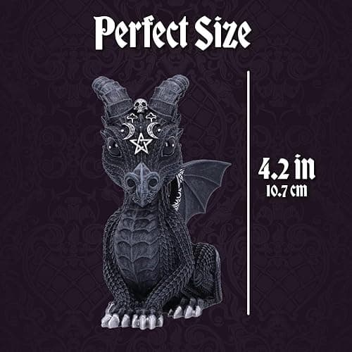 Nemesis Now Cult Cuties Lucifly 10.7cm, Resin, Black, Cult Cuties Dragon Figurine, Scarily Adorable Horned Dragon Figurine, Silver Detailing, Cast in the Finest Resin, Lovingly Hand-Painted thumbnail 3