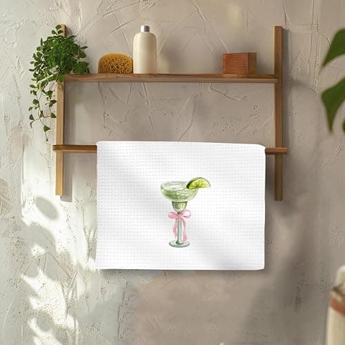 OINDADE Pink Bow Dirty Martini Margarita Kitchen Towels Set of 2, Preppy Coquette Bow Cocktail Dish Tea Hand Towel for Kitchen Home Bar Decorative, Martini Margarita Lover Gifts Bar Cart Decor,16x24 thumbnail 4