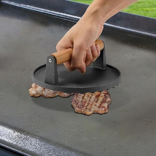 BBQ Accessories 12 Inch Round Stainless Steel Basting Cover - Cheese Melting Dome Round Cast Iron Grill Press Kit for Hamburger Bacon Steak, Best fits for Blackstone Camp Chef Flat Top Griddle Grill thumbnail 2