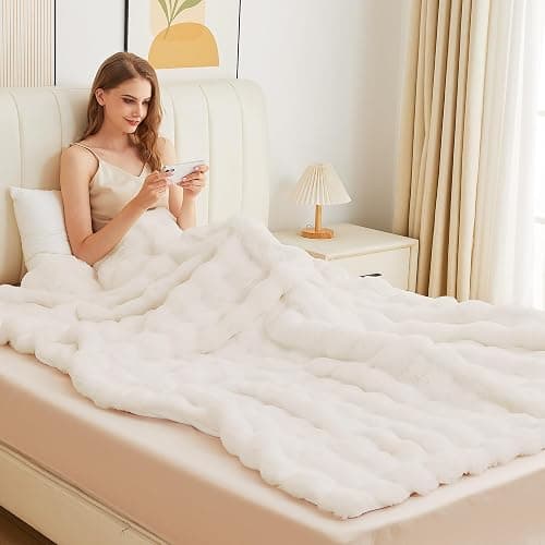 ORINOVA Light Beige Cozy Faux Fur Throw Blanket for Living Room Bedroom 50x60 Thick Ultra Soft Aesthetic Fuzzy Throw Blanket Fluffy Furry Bed Comforter Home Decor 860 GSM thumbnail 4