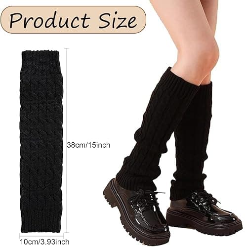 Knit Winter Leg Warmers,Thermal Long Twist Legwarmers Socks,15Inch Kawaii Winter Stockings For Women Girls Yoga Ballet Dance thumbnail 3