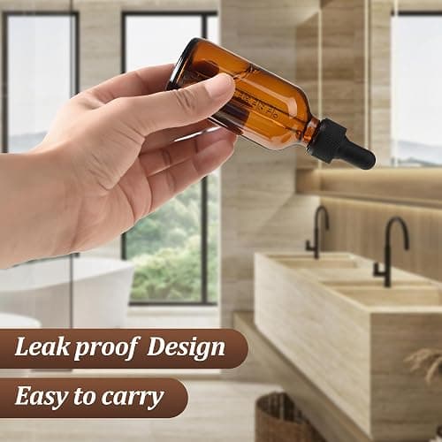 HPOPO 4PCS 2oz Clear Glass Dropper Bottles, Empty Leak-Proof Containers for Essential Oils, Beard Oils, Watercolor Paints & DIY Crafts thumbnail 6