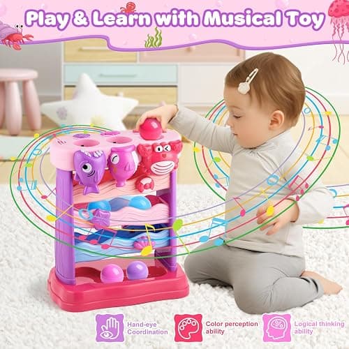 V-Opitos Musical Toy for 1, 2 Years Old Boys & Girls, Feeding Interactive Toys with Ball, Montessori Education Toys, Perfect Toddler Christmas Birthday Gifts thumbnail 5