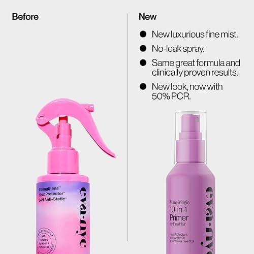 Eva NYC Mane Magic 10-in-1 Hair Primer - New Fine Mist + No-Leak Spray - Sunflower Seed + Argan Oil Heat Protection Spray - Anti-Frizz - For Fine Hair - Packaging May Vary - Vanilla Scent -5 fl oz thumbnail 2