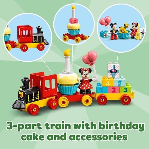 LEGO DUPLO Disney Mickey & Minnie Mouse Birthday Train Toy - Building Blocks for Toddlers, Ages 2+ - Pretend Play Learning Toy for Girls & Boys - Gift for Christmas - 10941 thumbnail 4