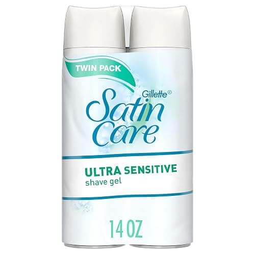 Gillette Satin Care Ultra Sensitive Shave Gel for Women, Pack of 2, 7oz Each, Frangrance Free - Image 1
