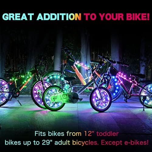 TINANA 2 Tire Pack LED Bike Wheel Lights Ultra Bright Waterproof Bicycle Spoke Lights Cycling Decoration Safety Warning Tire Strip Light for Kids Adults Night Riding thumbnail 5