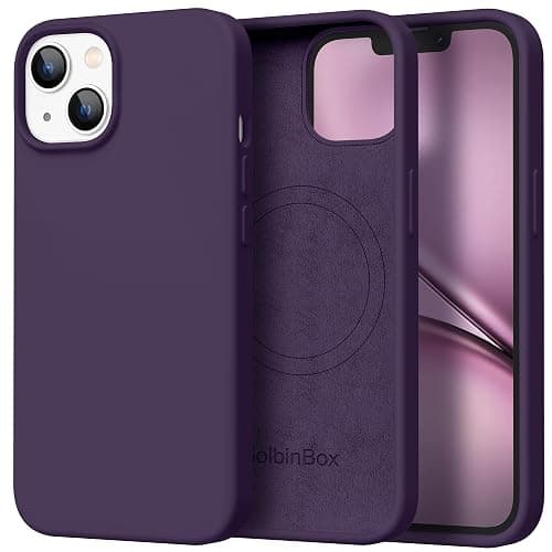 GolbinBox Magnetic for iPhone 13 Case & iPhone 14 Case, Compatible with MagSafe, [Soft Anti-Scratch Microfiber Lining], Slim Liquid Silicone Shockproof Protective Phone Case 6.1 inch, Deep Purple - Image 1