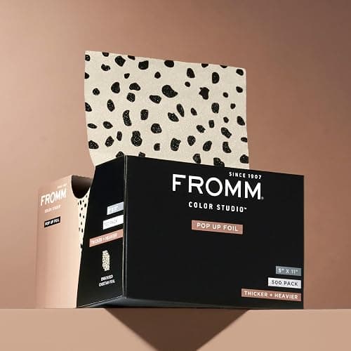 Fromm Embossed Pop Up Foils in Cheetah Print, Foil for Hair Highlighting, Cosmetology Supplies, Hairstylist Essentials, Hair Foils Ideal for Advanced Coloring, Precut, 5" x 11", 500 Foil Sheets thumbnail 3