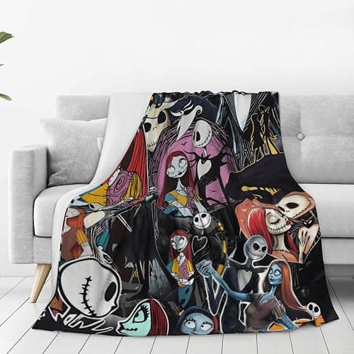 Erteaop Halloween Blanket Nightmare Christmas Throw Blanket for Boys Girl Gifts Horror Flannel Fleece Blankets and Throws for Men and Women 50"X40" thumbnail 8