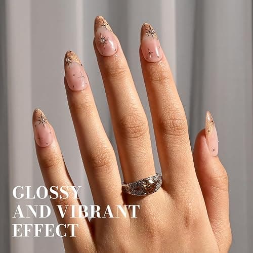 MelodySusie Pearlescent Champagne Gel Nail Polish,0.5fl oz Nails Soak Off UV LED Champagne Shimmer Glitter Gel Polish Nail Art Manicure Salon DIY Nail Design Decoration at Home Gift for Women-z147 thumbnail 5