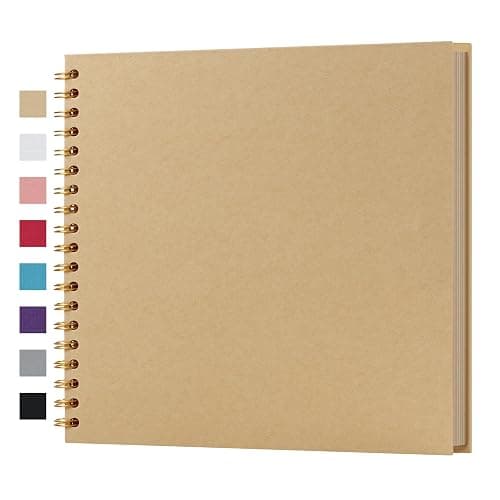 potricher 10 x 10 Inch DIY Scrapbook Album 40 Pages Hardcover Kraft Paper Scrap Book Photo Albums Memory Book for Wedding and Anniversary Family (Yellow, 10 Inch) - Image 1
