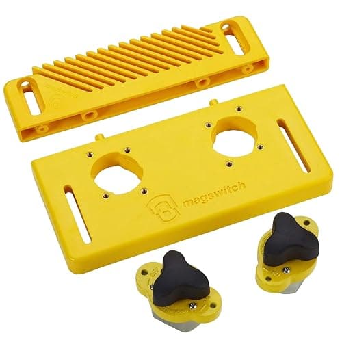 Magswitch Woodworking Tools Starter Kit and Accessories, with Featherboard, Mounting Push Block, and Welding Magnetic Base Clamp Holder for Table Saw Jig, Router Table, Jointer and Band Saw, Yellow - Image 1