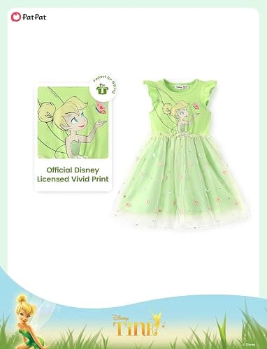 Disney Princess Frozen Elsa Minnie Stitch Toddler Girl Tulle Tutu Dress Ruffle Sleeve Mesh Summer Birthday Party Clothes 2-9Y thumbnail 4