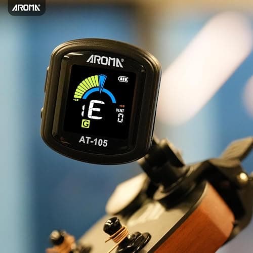 Aroma Guitar Tuner Clip On Rechargeable Chromatic Tuner for Guitar Bass Ukulele Violin Mandolin thumbnail 8