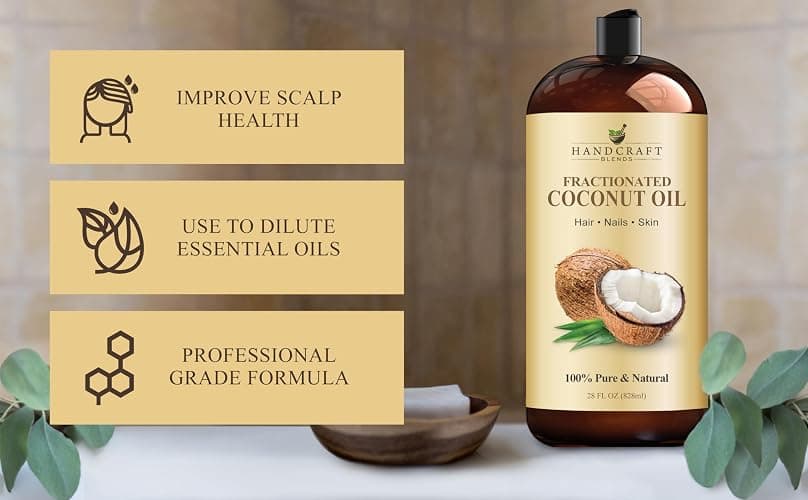 Handcraft Blends Fractionated Coconut Oil - 28 Fl Oz - 100% Pure and Natural - Premium Grade Carrier Oil for Skin and Hair - Hair and Body - Massage thumbnail 4