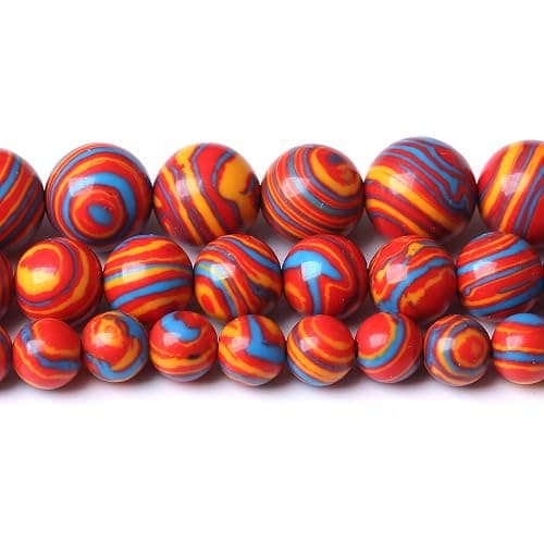 45PCS 8MM Beads Red Malachite Beads Round Loose Beads Natural Gem Beads for Jewelry Making 15" thumbnail 2