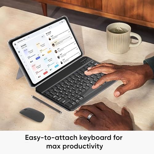Android 15 Tablet, 12GB+64GB+1TB Expand, 10 Tablet Productivity Bundle with Keyboard Case, Stylus Pen, Octa-core CPU, Dual Camera, WiFi6, 6000mAh Battery+18W Fast Charge, Support Face Unlock (Black) thumbnail 4