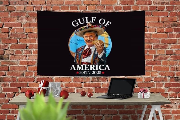 TOCRTSV Gulff Of Us America 2025 Flag 3x5FT-Gulff of America 2025 Flag with 2 Brass Grommets Fade Resistant for Indoor Outdoor. thumbnail 2