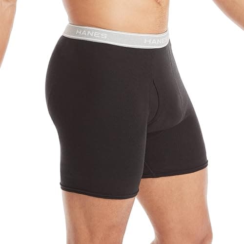 Hanes Men's Underwear Boxer Briefs Pack, Cool & Breathable Cotton Moisture-Wicking Underwear for Men, No Ride Up thumbnail 3