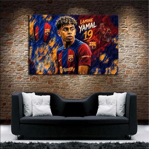 Myartstyle Leinwand Bild Lamine Yamal Fußball Star Spieler Sport Modern Kunstdruck (100x70cm) thumbnail 2