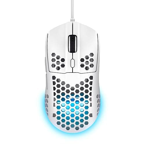 Trust Gaming GXT 928W Helox White Gaming Mouse, Superlight USB Wired Mouse 65g, Adjustable DPI (200-6400), Optical Sensor, 6 Programmable Buttons, RGB LED Lighting, Gaming PC Gaming Laptop Macbook - Image 1