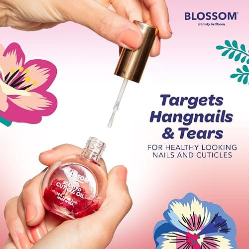 Blossom Cuticle Oil for Nails, Hydrating, Moisturizing, Scented Nail Oil Cuticle Care, Infused with Real Flowers, Made in USA, 0.5 fl. oz, Strawberry thumbnail 4