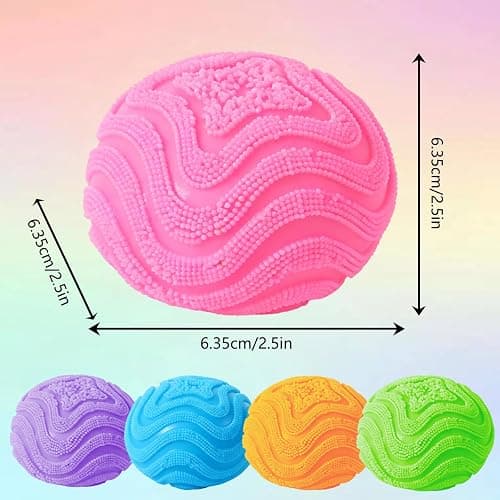 Fuzz Squishy Stress Ball, Soft Fidget Toy for Anxiety Relief, Sensory Squishy Ball (Purple) thumbnail 2