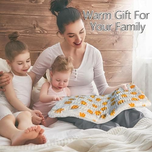 ZXU Heating Pad for Back Pain Relief and Cramps Relief- Ultra Soft Sherpa Heating Pad, XL King Size 12" x 24", 12 Heat Levels & 1-24H Auto Off，Stay on Function Hot Heated Pad, Machine Washable thumbnail 7
