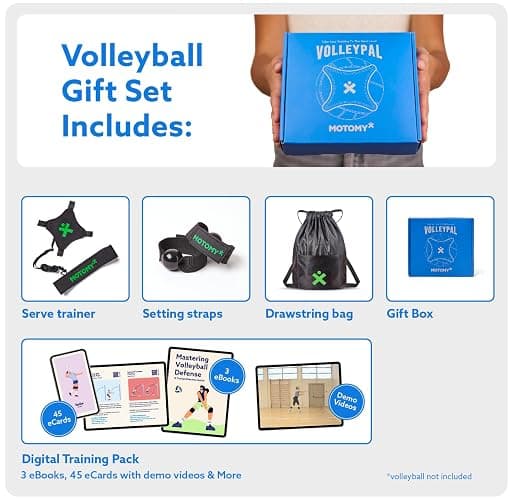 MOTOMY™ Volleyball Training Equipment Aid ‘VolleyPal’ – Solo Rebounder Trainer for Serve, Spike, Set & Pass; Indoor and Outdoor Practice Gear Gifts for Beginners & Experts thumbnail 2