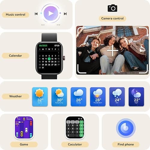 Yoever Smart Watch for Women Men, 1.91" HD Screen with Alexa, Answer/Call | Fitness Tracker with 110+ Sport Modes, Sleep/Heart Rate/SpO2 Monitor, IP68 Waterproof, Compatible for iPhone/Samsung/Android thumbnail 7