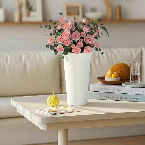 Invech Flower Display Stand with 12 Buckets and Wheels, 3 Tier Flower Cart Display Stand for Indoor Outdoor Garden, Wedding, Flower Shop (White) thumbnail 7
