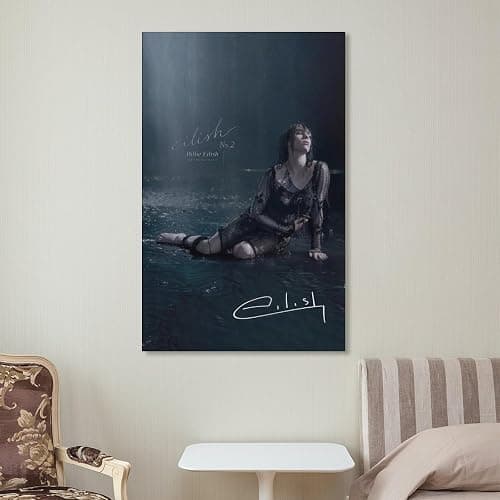 AHSKJHZZ Vintage Music Rap Singer Poster Billie Eilish Canvas Art Poster And Wall Art Picture Print Modern Family Bedroom Decor 16x24inch(40x60cm) thumbnail 7