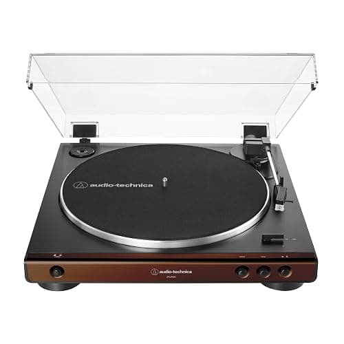 Audio-Technica At-LP60X-BW Fully Automatic Belt-Drive Stereo Turntable, Hi-Fi, 2 Speed, Dust Cover, Anti-Resonance, Die-Cast Aluminum Platter Brown thumbnail 3
