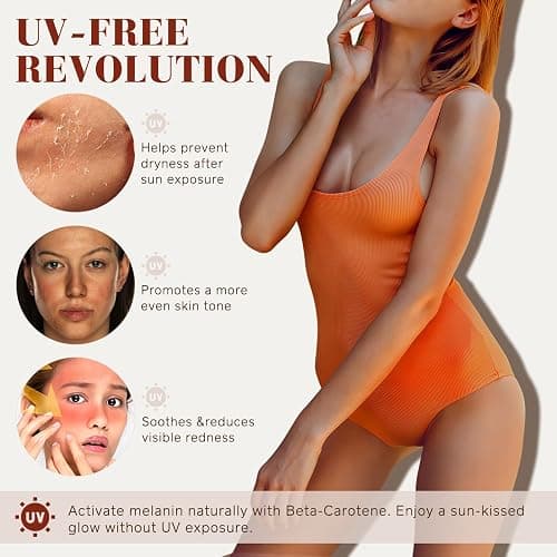 Tanning Drops to Drink - Sunless Tanning Drops To Drink - Bronze Tanning for Face and Body, Promotes Healthy Skin, Suitable for All Skin Types thumbnail 4
