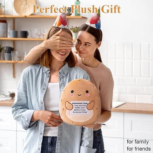 Finebee Potato Plush, Cute Potato Stuffed Animal, Positive Doll Funny Reduce Pressure Toy Cheer Up Gifts for Girls Boys Party Decor 10" thumbnail 2