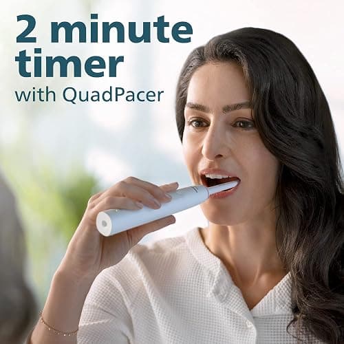 Philips Sonicare 4100 Rechargeable Electric Toothbrush, with Pressure Sensor, 2 Intensity Settings, SmarTimer and QuadPacer, 14-Day Battery Life, White, Model HX3681/23 thumbnail 4