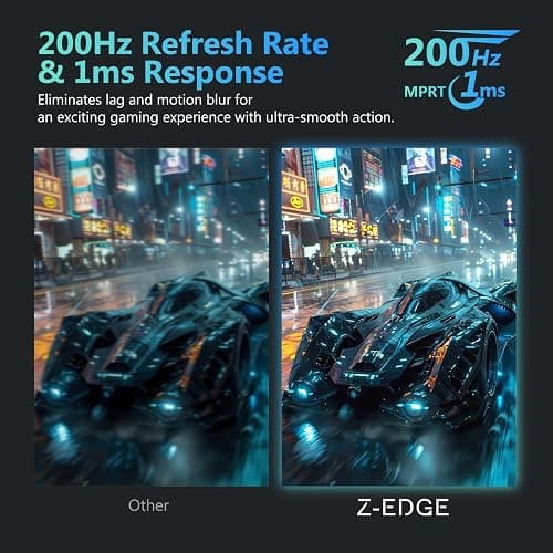 Z-Edge 30 Inch Ultrawide Curved Gaming Monitor 200Hz 2560x1080 21:9 White | 1ms MPRT 1500R Curved Screen VA Panel, 300cd/m² Brightness, FreeSync, Crosshair, DisplayPort (200Hz), HDMI (165Hz), PIP & PBP thumbnail 3