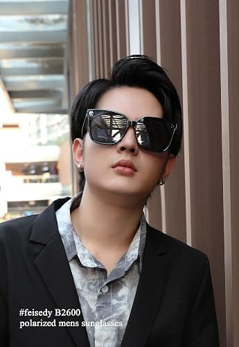 FEISEDY Oversized Polarized Sunglasses - UV400 Protection, Square Fashion Sun Glasses for Outdoor & Daily B2600 thumbnail 7