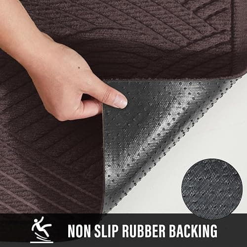 HIYARD Sturdy Front Door Mat, Absorbent Muddy Dirt Resist Welcome Door Mats Outdoor Indoor, Stain and Fade Resistant, Non-Slip Backing Entry Mat Low Profile Doormat for Entryway, 29×17, Coffee thumbnail 3