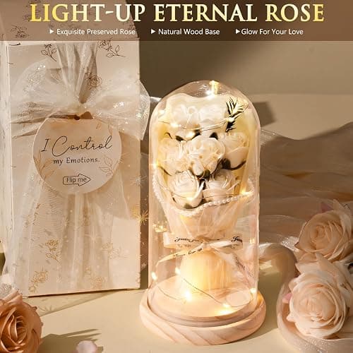 Spa Gifts for Women Teen Girl Gifts Trendy Stuff, Positive Affirmation Cards & Self Care Baskets Preserved Rose Flowers Set, Get Well Easter Birthday Mothers Day Gift for Mom Her Grandma Girls Friend thumbnail 2
