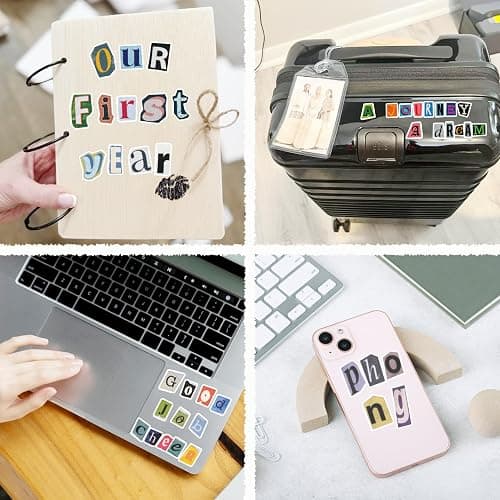 852pcs Magazine Letter Stickers Vintage Scrapbook Letters Stickers Small Ransom Alphabet Sticker for Scrapbooking Supplies Journaling Laptop Water Bottle DIY Crafts Gift Junk Journal (Journal12) thumbnail 6